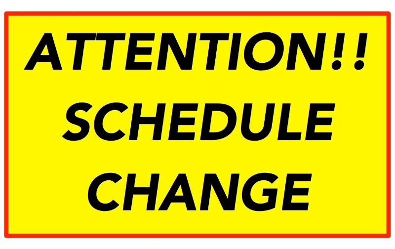 Westwood CSD - Attention!!! Change of Schedule